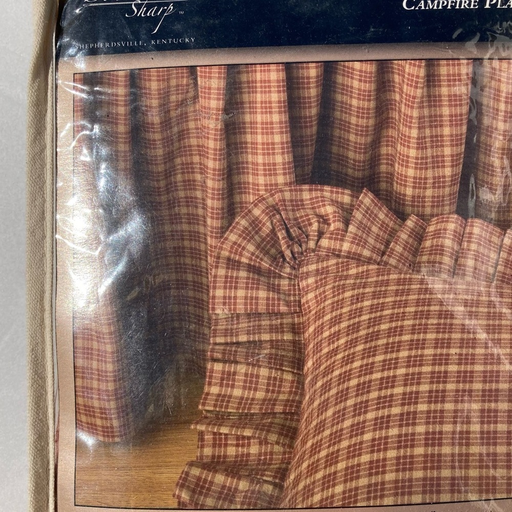 Donna Sharp Euro Sham Campfire Plaid 25” x 25” Square Cotton Rust Red Tan New - Picture 3 of 7